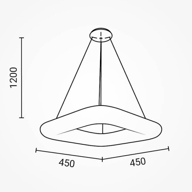LED Suspending Light, White, Square, 38W, Warm Light 2