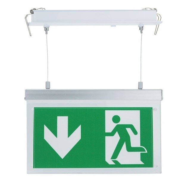 LED evakuacinis šviestuvas, 2W, 3 val., pakabinamas, su užrašu 2 LED evakuacinis šviestuvas, 2W, 3 val., pakabinamas, su užrašu 2