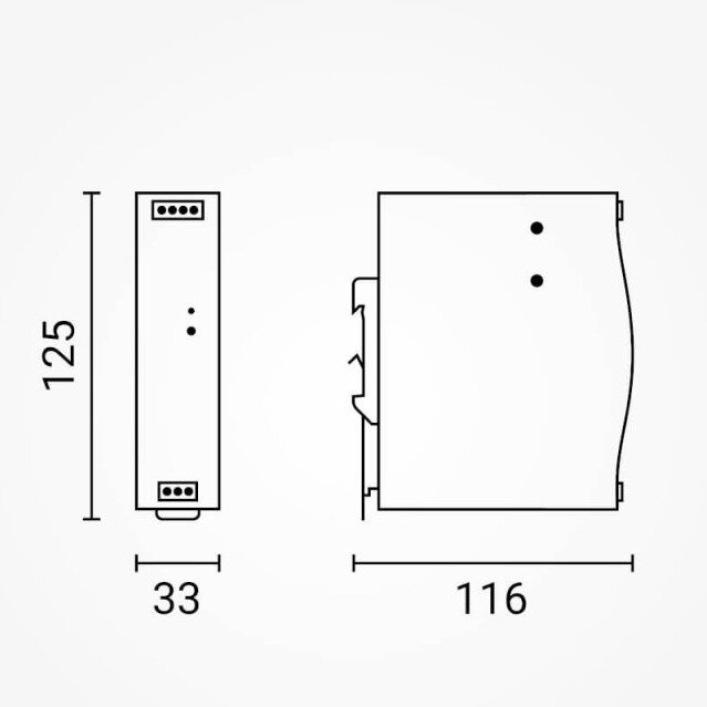 DIN Rail Power Supply, 75W, 12V, 6.25A 3