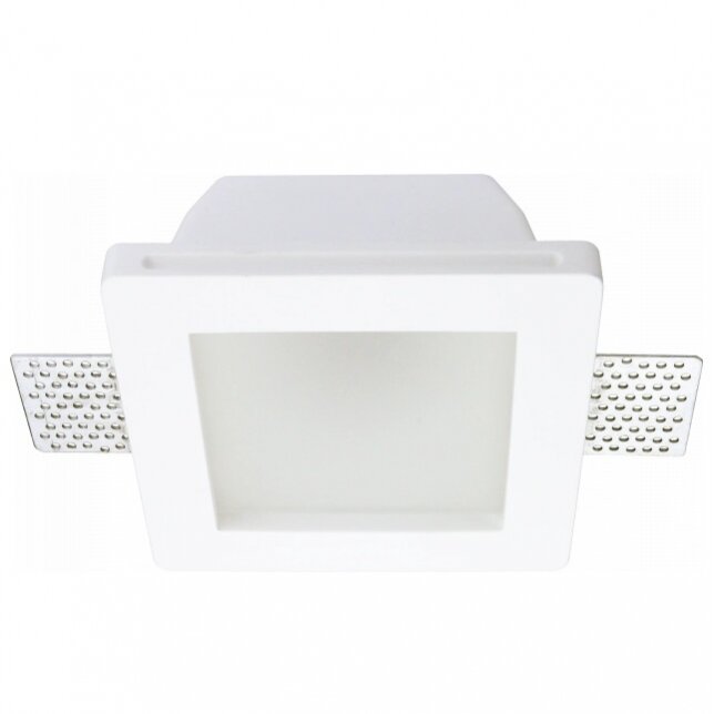 LED lubų šviestuvas, kvadratinis, gipsinis, matinis stiklas, 1 lizdas 2