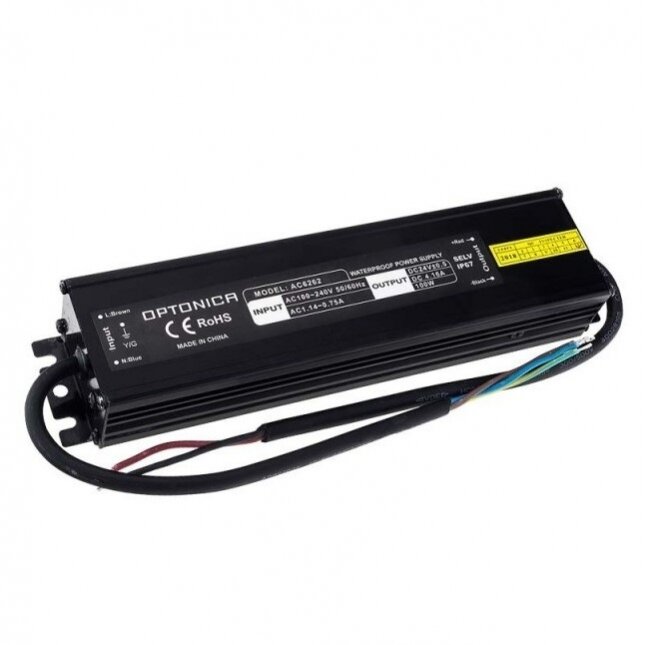 LED maitinimo šaltinis, 24V, 100W, vandeniui atsparus 1