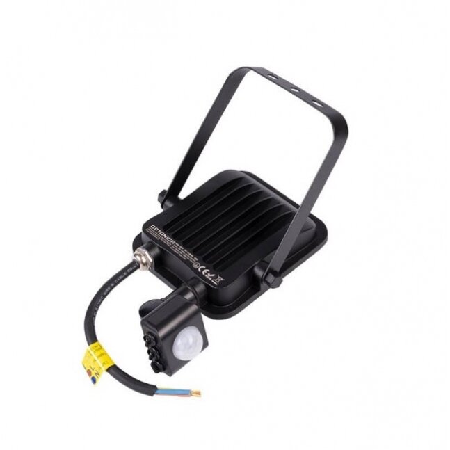 LED prožektorius, juodas, PIR jutiklis, 20W, šilta balta šviesa 2