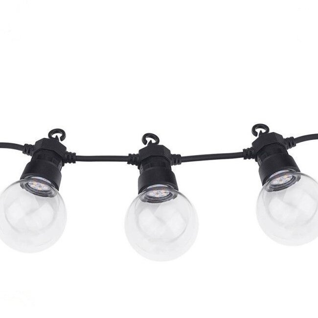 LED lauko girlianda, juoda, 13m, 20 lizdų, 6W, šilta balta šviesa 2 LED lauko girlianda, juoda, 13m, 20 lizdų, 6W, šilta balta šviesa 2