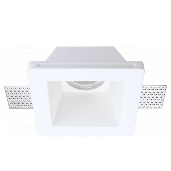 LED Ceiling Fitting, Square, Gypsum, 1 Socket 2