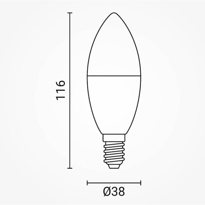 LED Candle E14 C38 10W, White Light 2