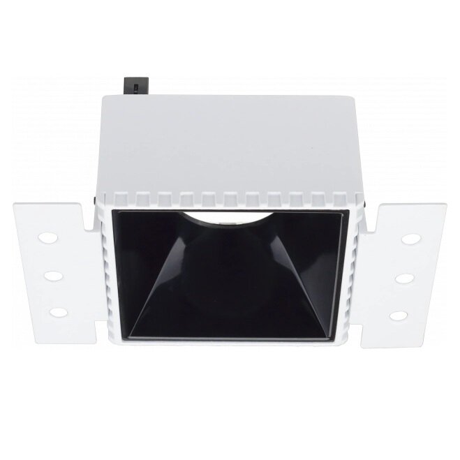 LED Spotlight Fixture, Square, Aluminium, Black Reflector 1
