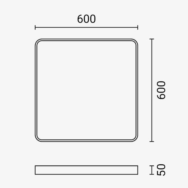 LED Ceiling Light, Black Body, Square, 64W, Neutral Light 4