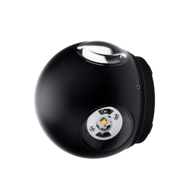 LED sieninis šviestuvas, juodas, apvalus, 4 LEDai, 4W, neutrali balta šviesa