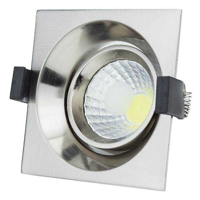 LED šviestuvas, kvadratinis, įmontuojamas, nerūdyjančio plieno, 8W, neutrali balta šviesa