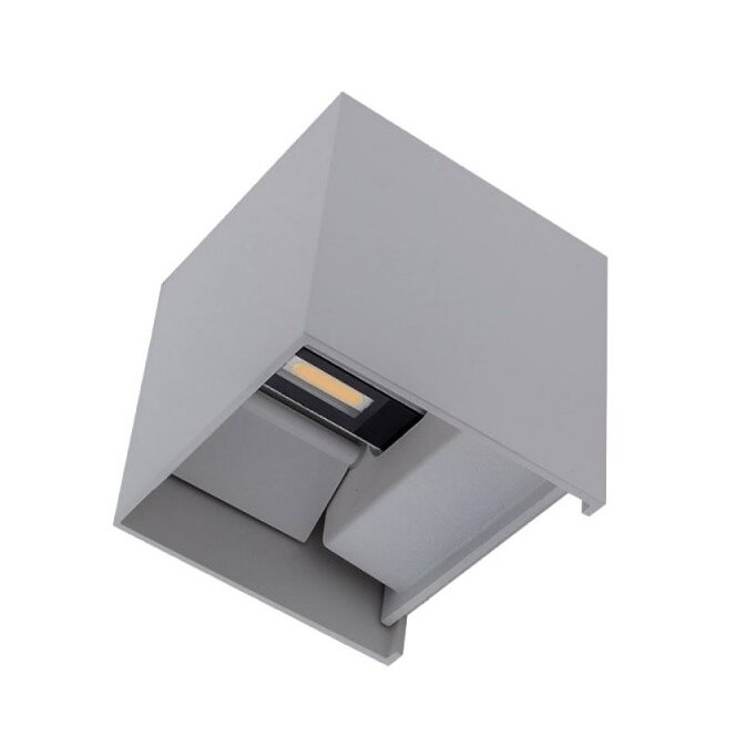 LED sieninis šviestuvas, pilkas, kvadratinis, reguliuojamas spindulys, 12W, neutrali balta šviesa 2 LED sieninis šviestuvas, pilkas, kvadratinis, reguliuojamas spindulys, 12W, neutrali balta šviesa 2