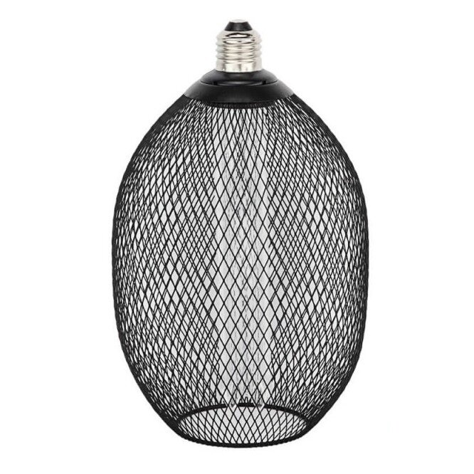 LED lemputė E27 2.5W, ažūrinis gaubtas, juodas, šilta balta šviesa 1 LED lemputė E27 2.5W, ažūrinis gaubtas, juodas, šilta balta šviesa 1
