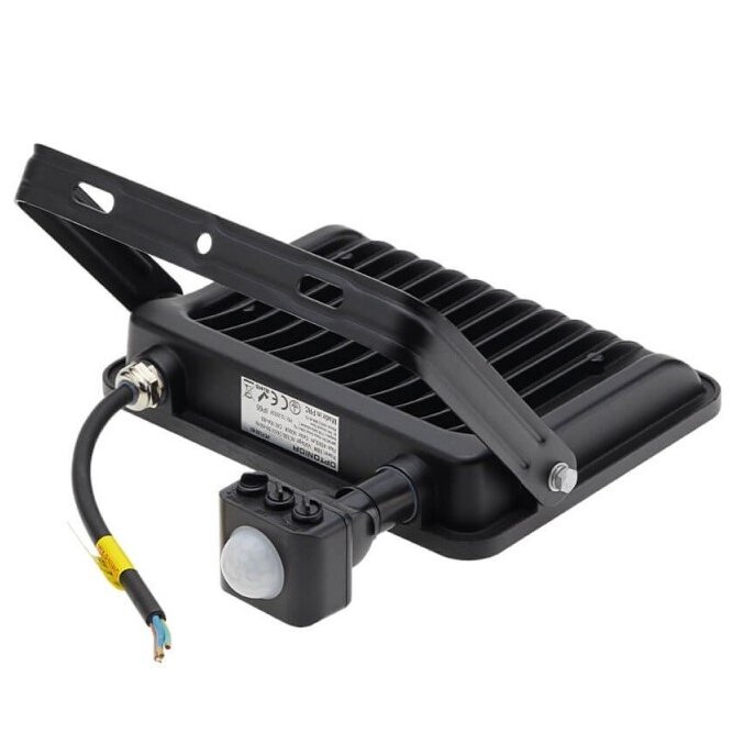 LED prožektorius, juodas, PIR jutiklis, 50W, 120°, neutrali balta šviesa 2
