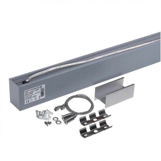 LED Linear Suspended Light, Linkable, 40W, Silver Body, 5 Years Warranty, Neutral Light 2
