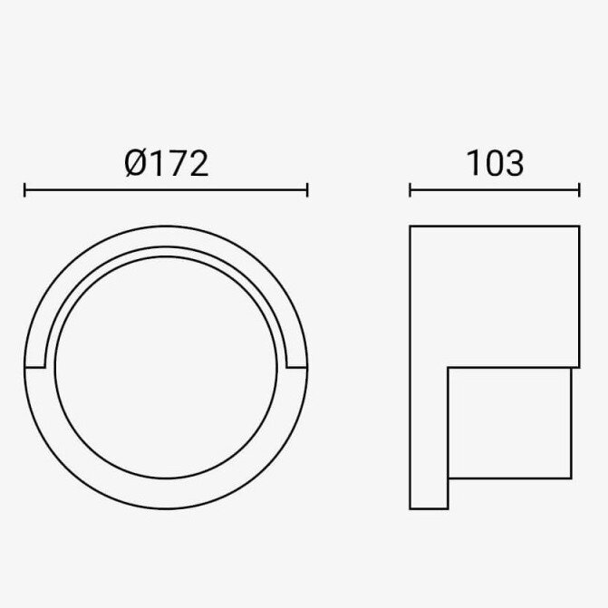 LED sieninis šviestuvas, juodas, apvalus, 15W, neutrali balta šviesa 3