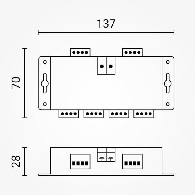 LED SPI stiprintuvas SP901E, 5-24V, 2x4 SPI 3