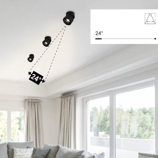 LED Downlight, 12W, Black, Adjustable, Neutral Light 3