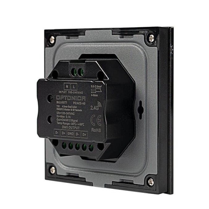 LED Dimming DMX Remote Control Wall Console, 4 Zones, Black 2