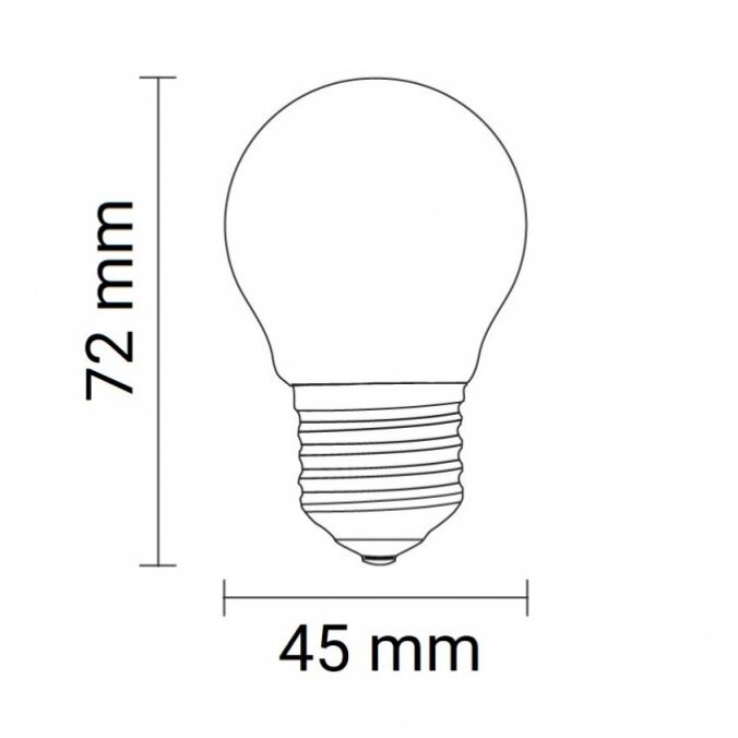 LED Bulb E27 G45 4W, Dimmable, Clear, Warm Light 1