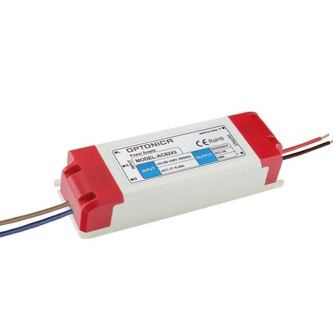 LED maitinimo šaltinis, 24V, 60W, 3 metai garantija, plastiko korpusas 1