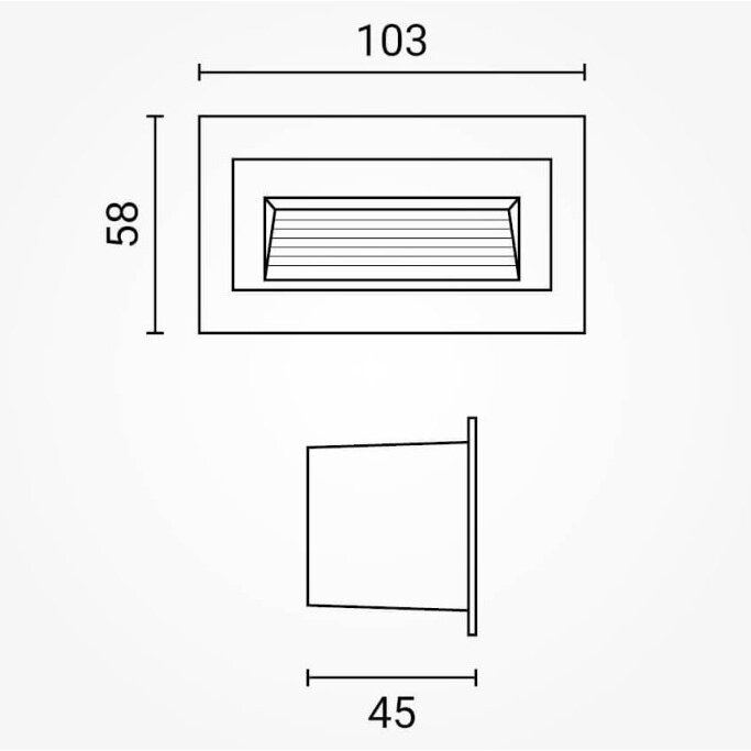 LED Step Light, Square, Black, 3W, Warm Light 4