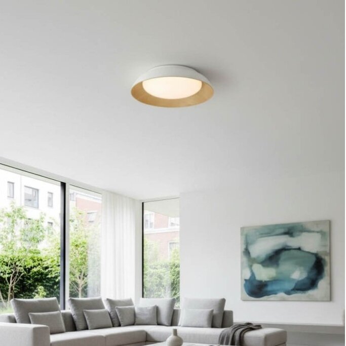 LED Ceiling Light, 24W, White/Wood, CCT Light 4
