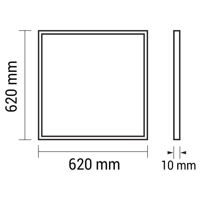 LED Panel 62x62, 45W, UGR<19, 6Pcs/Box, Warm Light 3