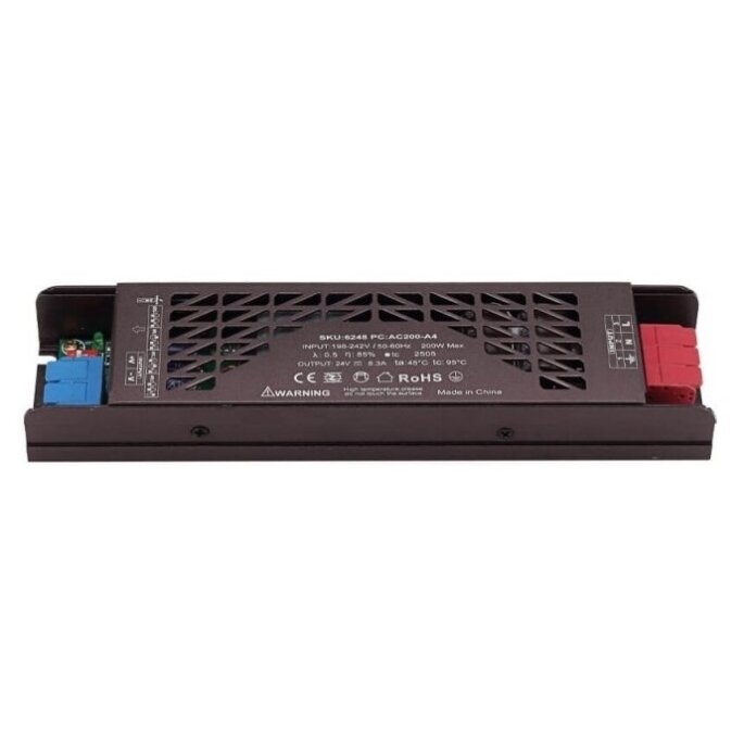 LED Strip Power Supply, 200W, 24V, 8.3A, Noiseless 1