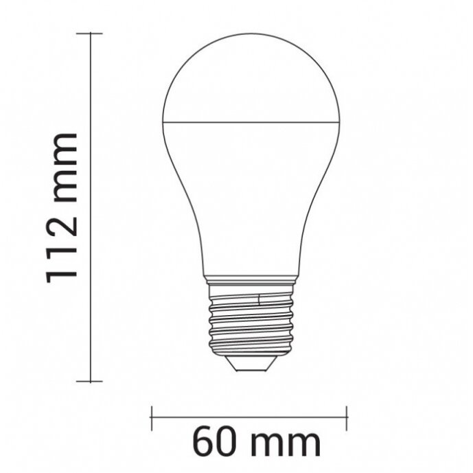 LED Bulb E27 A60 12W, 5 Years Warranty, Warm Light 1