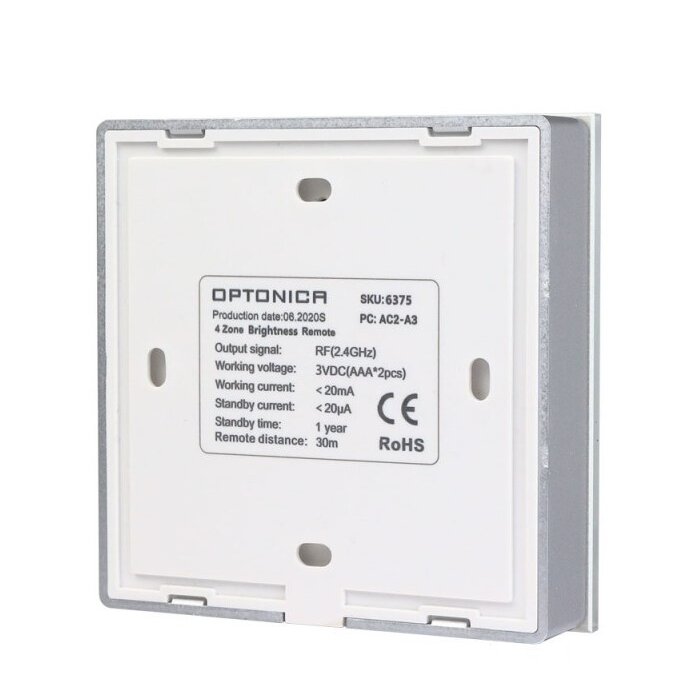 LED Single Colour Remote Control Wall Console, 4 Zones, White 1