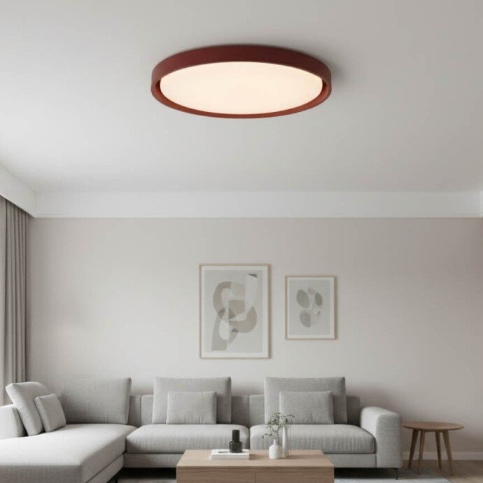 LED lubų šviestuvas, 36W, baltas/raudonas aksomas, CCT šviesa 4
