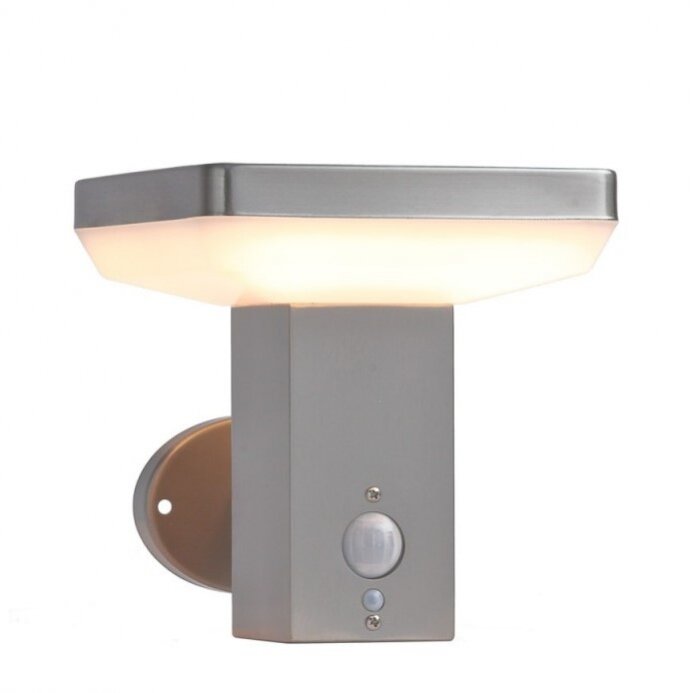 LED saulės sieninis Up šviestuvas, PIR jutiklis, šlifuotas aliuminis, 4.4W, šilta balta šviesa 2