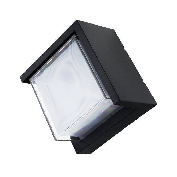 LED Wall Light, Black, Square, 12W, Neutral Light 1
