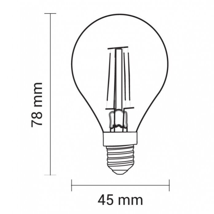 LED lemputė E14 G45 2W, šalta balta šviesa 1
