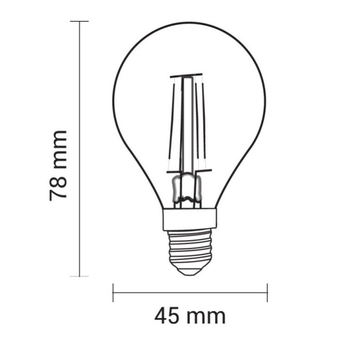 LED lemputė E14 G45 4W, dimeriuojama, šilta balta šviesa 1