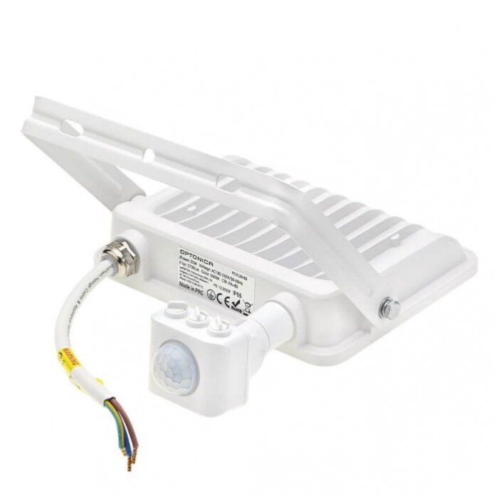 LED prožektorius, baltas, PIR jutiklis, 30W, 120°, šilta balta šviesa 2