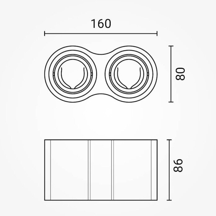 LED taškinis šviestuvas, 2xGU10, juodas 4