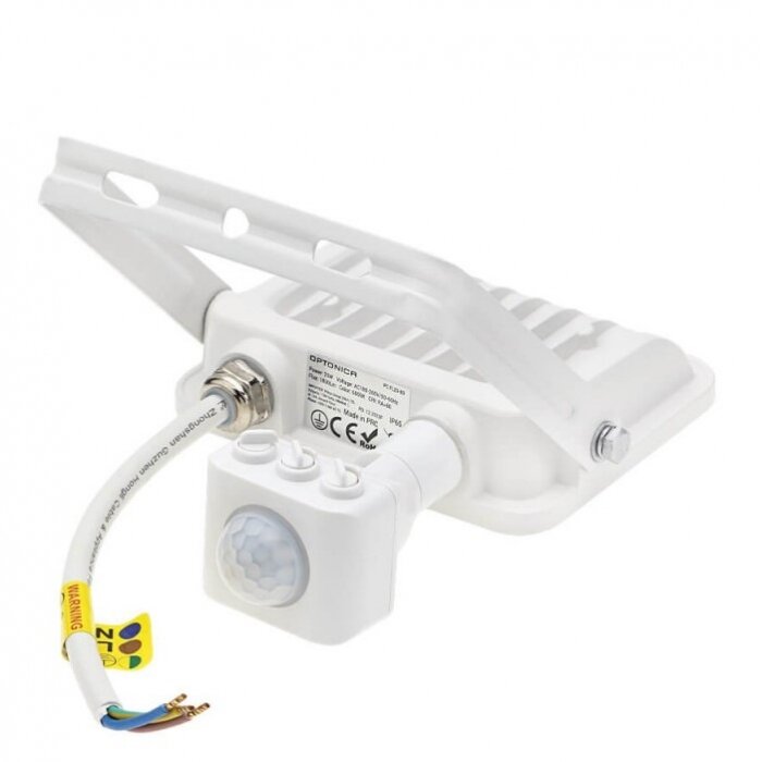 LED prožektorius, baltas, PIR jutiklis, 20W, 120°, šilta balta šviesa 2 LED prožektorius, baltas, PIR jutiklis, 20W, 120°, šilta balta šviesa 2