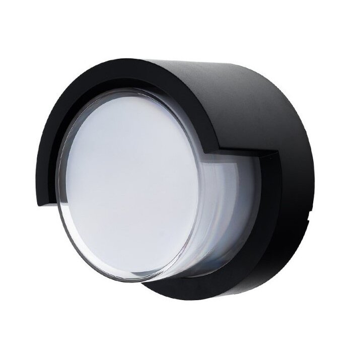 LED Wall Light, Black, Round, 12W, Warm Light 1