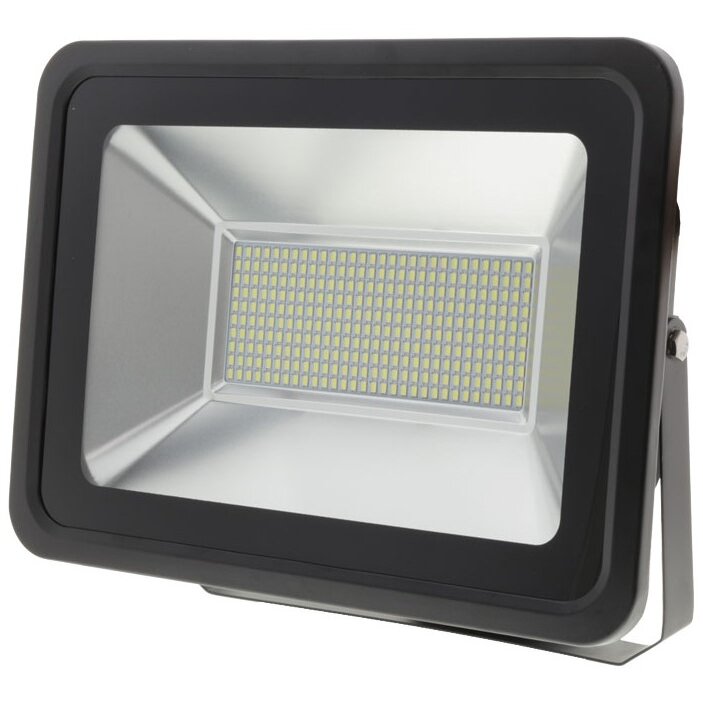 LED prožektorius, juodas, 300W, 150°, šalta balta šviesa