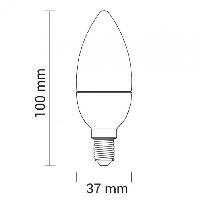LED lemputė E14 C37 5.5W, šilta balta šviesa 1