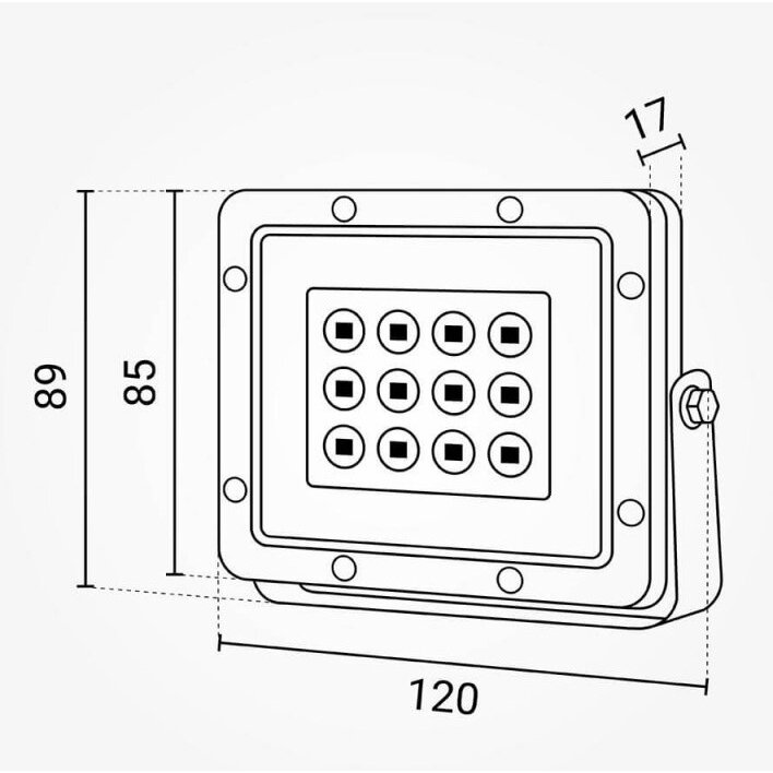 LED Floodlight, White, 100Lm/W, 10W, Warm Light 5