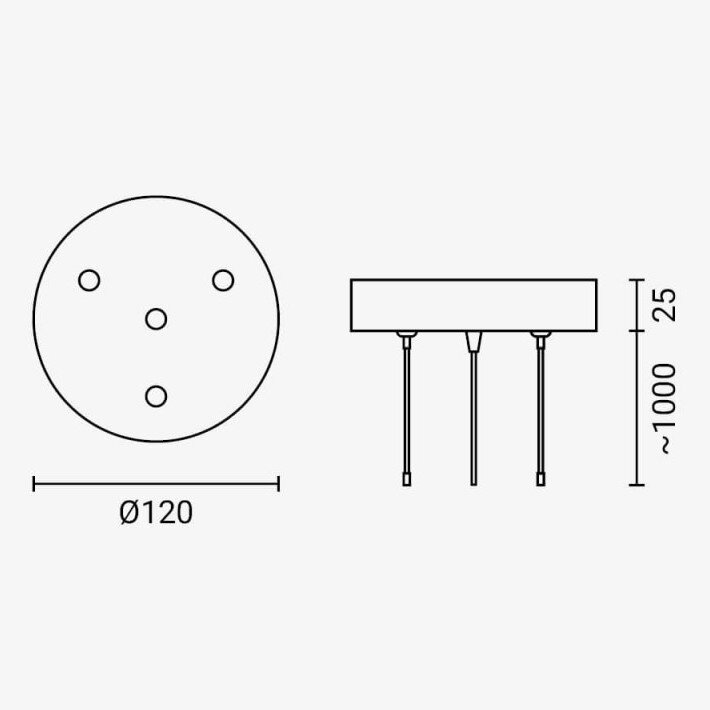 Ceiling Plate For Pendant Lamps, White 3