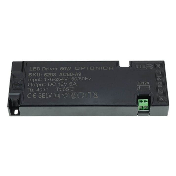 LED Strip Super Slim Power Supply, 12V, 60W 1