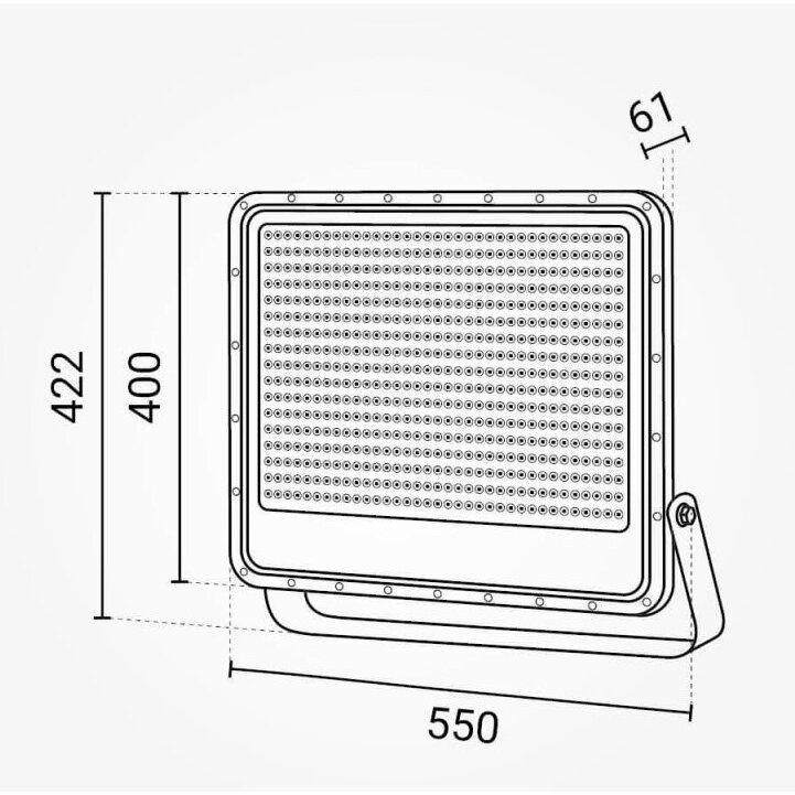 LED Floodlight, Black, 140Lm/W, 500W, White Light 3