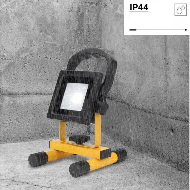 LED prožektorius, nešiojamas, įkraunamas, 10W, šalta balta šviesa 3