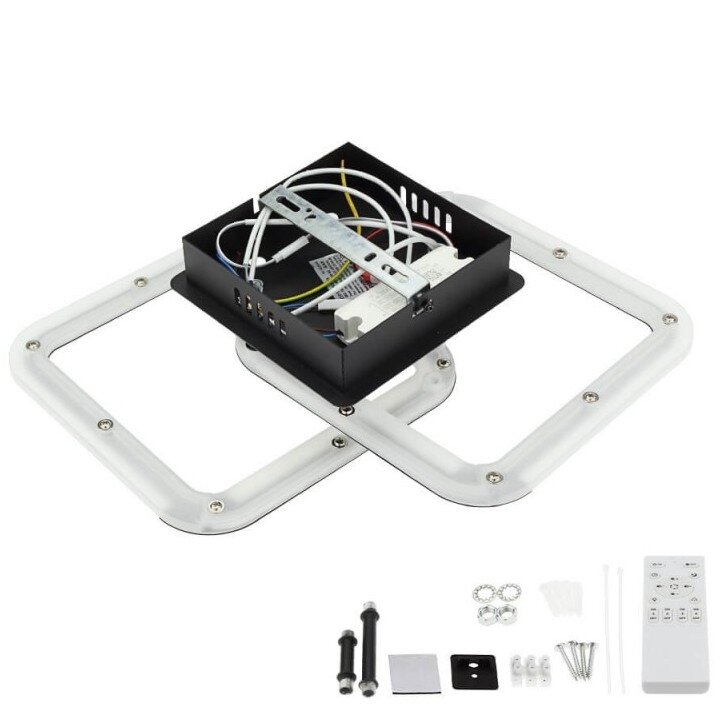 LED Ceiling Lamp, 30W, Black, Dimmable, Remote Control, CCT 1
