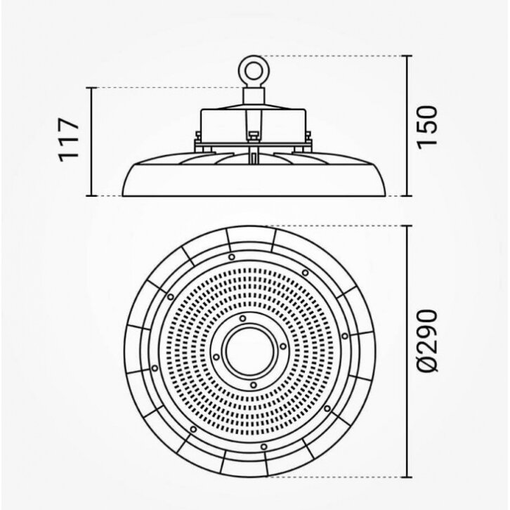 LED Ufo High Bay Light, 90°, 150Lm/W, 150W, Neutral Light 4