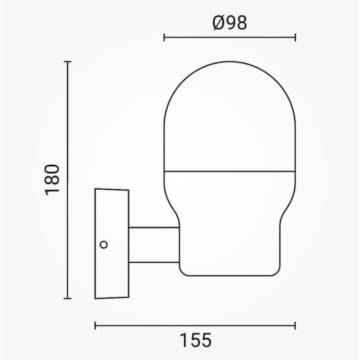 LED Wall Lamp, 1xЕ27, Upward, Black 3
