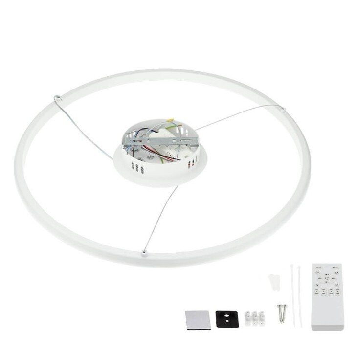 LED Pendant Lamp, 30W, White, Dimmable, Remote Control, CCT 3