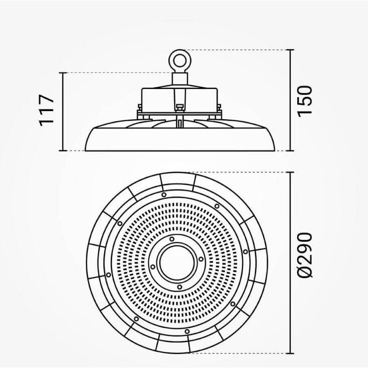 LED Ufo High Bay Light, 90°, 150Lm/W, 150W, White Light 3